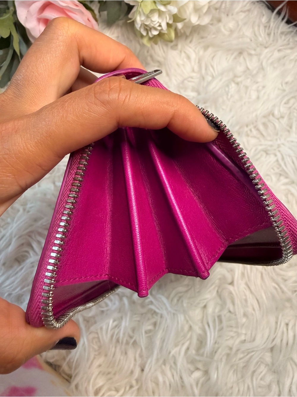 Vintage- Balenciaga Fuchsia Zip Wallet - Picture 9 of 9